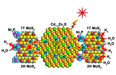 Dramatically Enhanced Visible-Light-Responsive H2  Evolution of Cd1-xZnxS via the Synergistic Effect  of Ni2P and 1T/2H MoS2 Cocatalysts 2011-2752